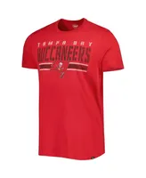 Men's '47 Brand Red Distressed Tampa Bay Buccaneers Team Stripe T-shirt