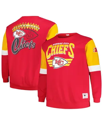 Men's Mitchell & Ness Red Kansas City Chiefs Big and Tall Fleece Pullover Sweatshirt