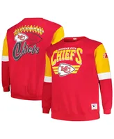 Men's Mitchell & Ness Red Kansas City Chiefs Big and Tall Fleece Pullover Sweatshirt