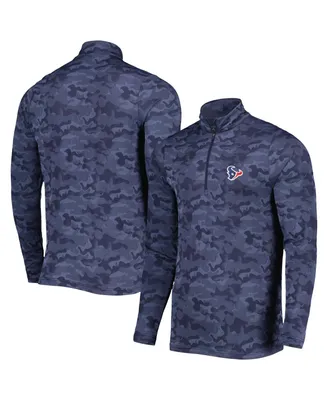 Men's Antigua Navy Houston Texans Brigade Quarter-Zip Sweatshirt