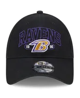 Youth Boys and Girls New Era Black Baltimore Ravens Outline 9FORTY Adjustable Hat