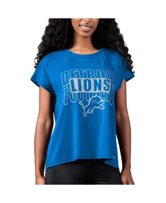 Women's Msx by Michael Strahan Royal Detroit Lions Abigail Back Slit T-shirt