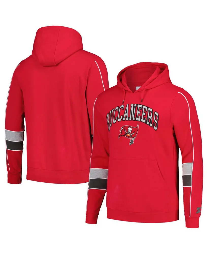 Men's Starter Red Tampa Bay Buccaneers Captain Pullover Hoodie