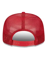 Men's New Era White, Red Tampa Bay Buccaneers Banger 9FIFTY Trucker Snapback Hat