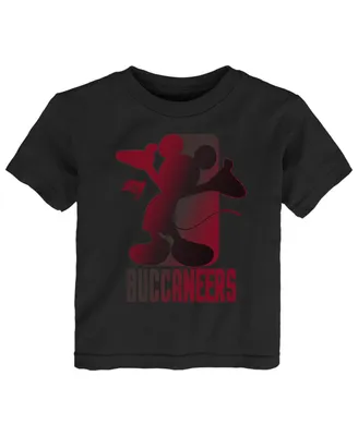 Toddler Boys and Girls Black Tampa Bay Buccaneers Disney Cross Fade T-shirt
