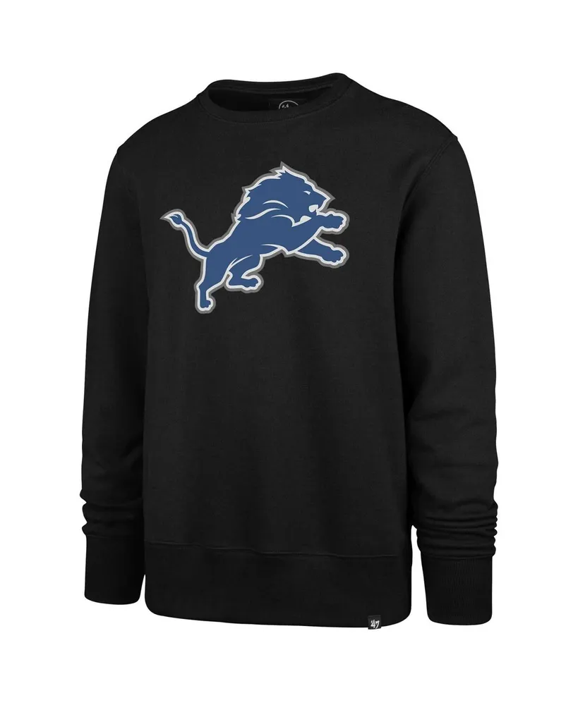 Men's '47 Brand Black Detroit Lions Imprint Headline Pullover Sweatshirt