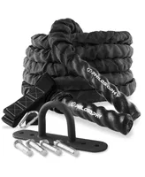 Philosophy Gym Foot Exercise Battle Rope Inch Diameter with Cover and Anchor Kit