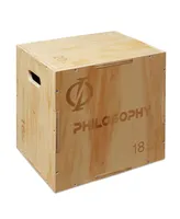 Philosophy Gym 3 in 1 Wood Plyometric Box - 20" x 18" x 16" Jumping Plyo Box for Training and Conditioning