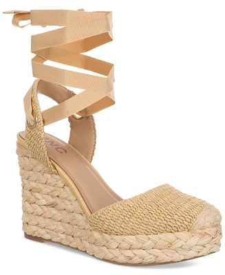 I.n.c. International Concepts Women's Maisie Lace-Up Espadrille Wedge Sandals, Created for Macy's