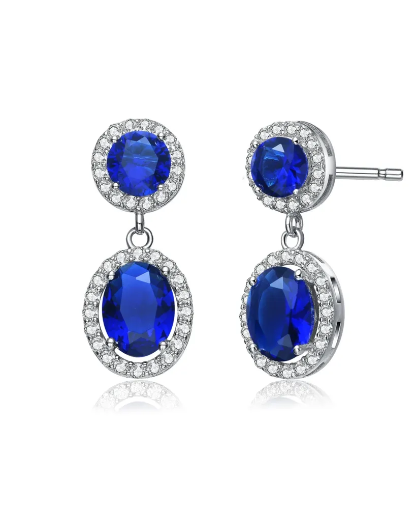 Sterling Silver Cubic Zirconia Stately Drop Earrings