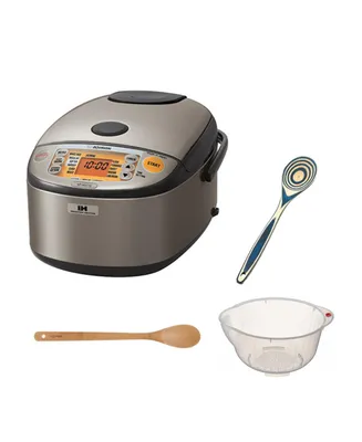 Zojirushi NPHCC18XH Induction Heating System Rice Cooker Bundle with Accessories