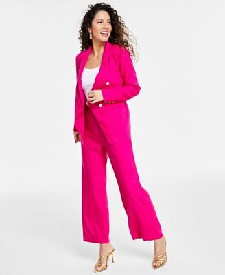 I.N.C. International Concepts Womens Double Breasted Blazer Cropped Wide Leg Pants Created For Macys