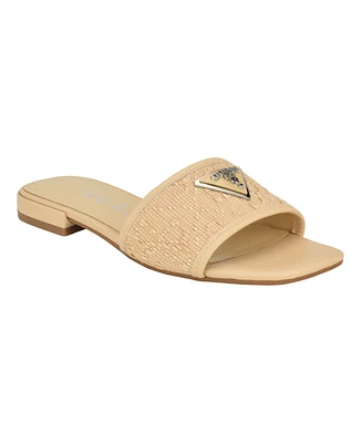 Guess Women's Tamsea One Band Square Toe Slide Flat Sandals