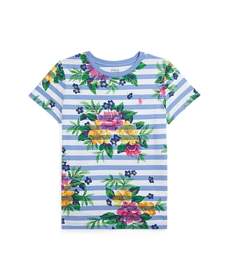 Polo Ralph Lauren Big Girls Striped Floral Cotton Jersey T-shirt
