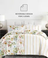 ienjoy Home Chintz Floral Stripe -Piece Comforter Set