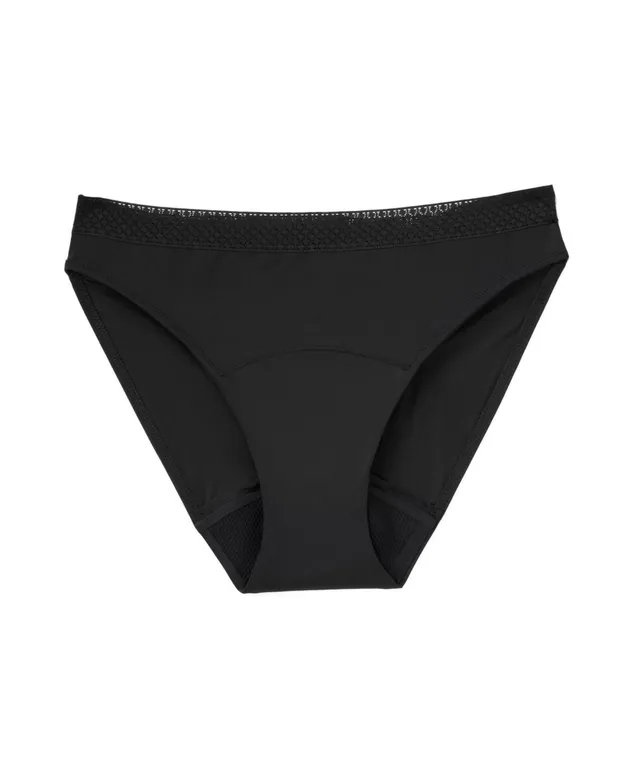 Alice Bikini Black Plus Cotton Period Panties, 0X-4X