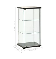 Storage Cabinet Tempered Glass Black