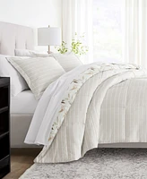 ienjoy Home Foliage Stripe -Piece Comforter Set