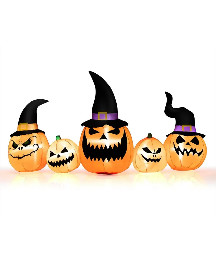 8 Feet Inflatable Pumpkin Family Waterproof Halloween Yard Decoration with Led Lights