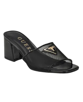 Guess Women's Gables Block Heel Slip On One Band Sandals