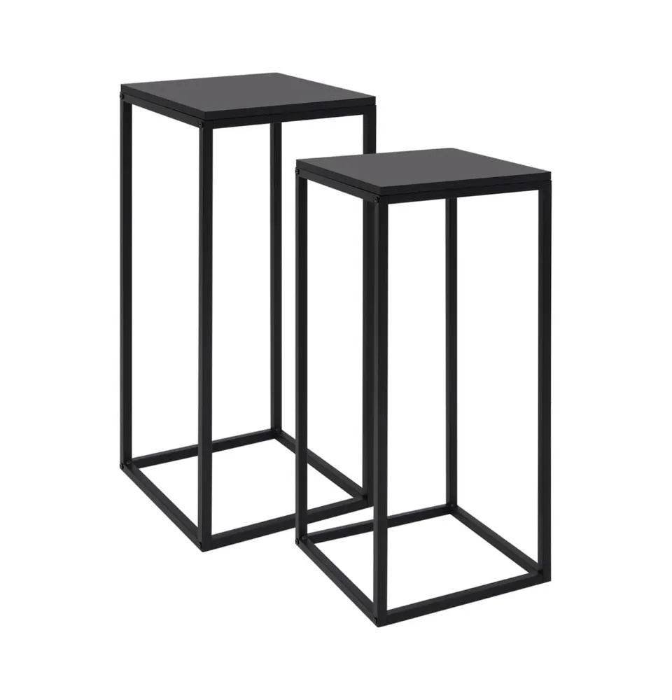 Side Tables 2 pcs Black Steel