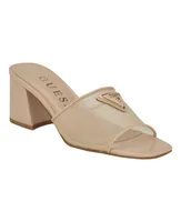 Guess Women's Gables Block Heel Slip On One Band Sandals