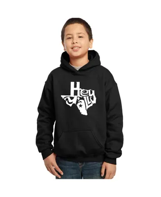 Boy's Word Art Hooded Sweatshirt - Hey All