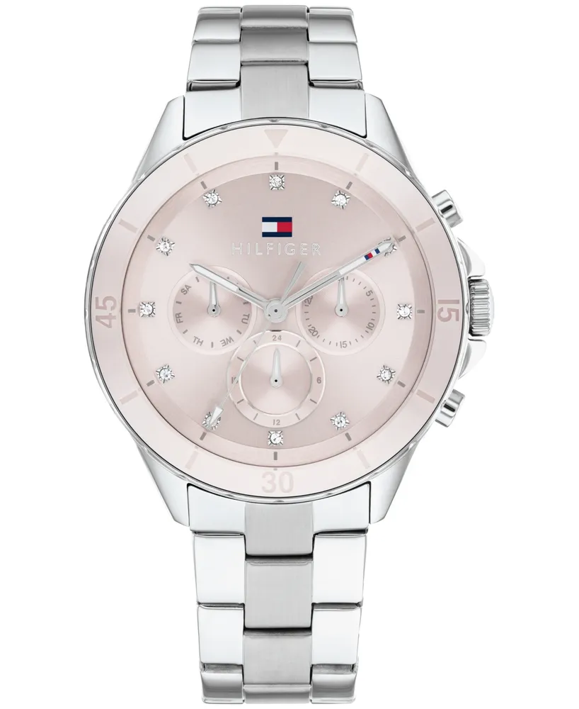 Tommy Hilfiger Women's Multifunction Silver-Tone Stainless Steel Watch 40mm