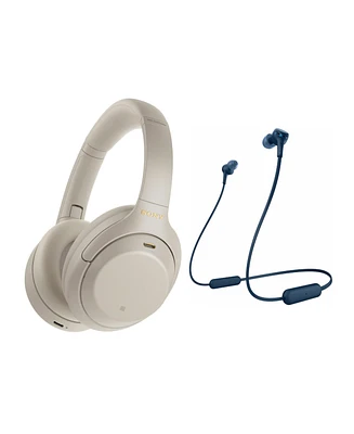 Sony Wh-1000XM4 Wireless Noise Canceling Over-Ear Headphones (Silver) Bundle
