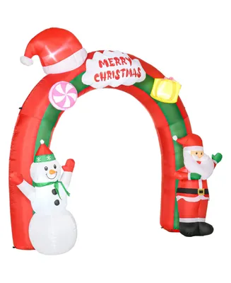 Homcom 106.25" Giant Christmas Inflatables Archway with Santa for Yard - Multi