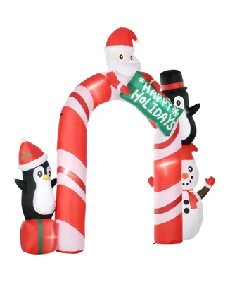 Homcom 126" Giant Christmas Inflatables Archway with Santa for Yard Garden - Multi