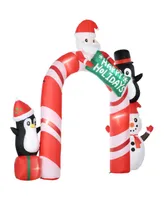 Homcom 126" Giant Christmas Inflatables Archway with Santa for Yard Garden - Multi