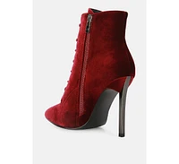 Women's bornsta velvet high heeled boots