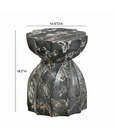 Tov Furniture 1 Pc. Marble Finish Indoor, Outdoor Concrete Stool