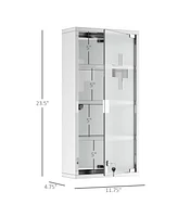 Homcom Wall Medicine Cabinet with Lock, Lockable Wall Cabinet,