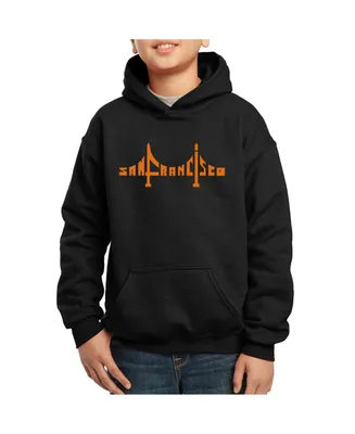 Boy's Word Art Hooded Sweatshirt - San Francisco Bridge