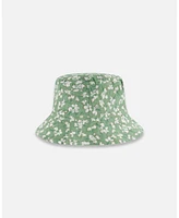 Girl Muslin Bucket Hat Green Jasmine Flower Print - Toddler