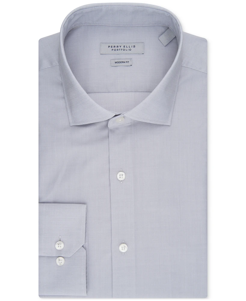 Perry Ellis Men's Modern-Fit Lux Twill Solid Dress Shirt
