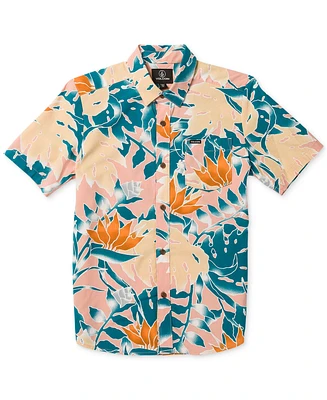 Volcom Big Boys Leaf Pit Floral Woven Shirt