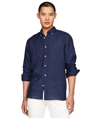 Tommy Hilfiger Men's Pigment-Dyed Button-Down Long Sleeve Shirt