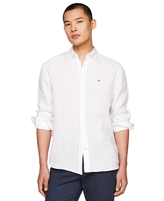 Tommy Hilfiger Men's Pigment-Dyed Button-Down Long Sleeve Shirt