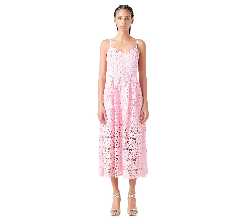 endless rose Women's Lace Cami Midi Dress