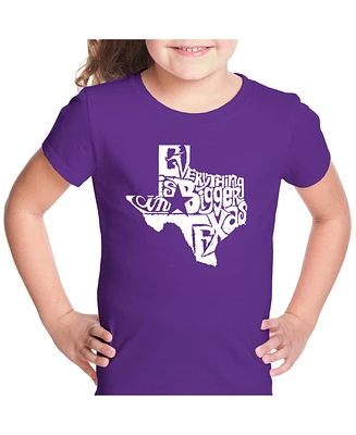 Girl's Word Art T-shirt - Everything is Bigger Texas
