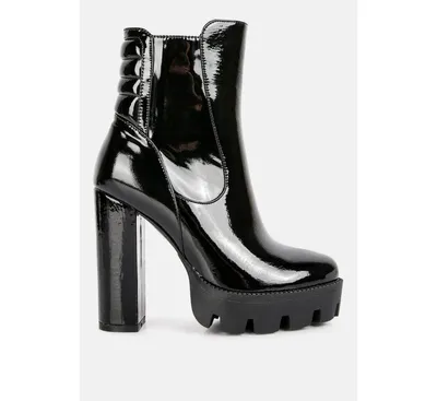 high key collared heel ankle boot