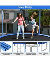 Sugift 8 Ft Outdoor Trampoline with Safety Closure Net