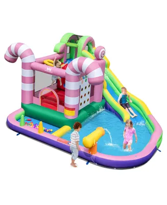 9-in-1 Inflatable Sweet Candy Water Slide Park