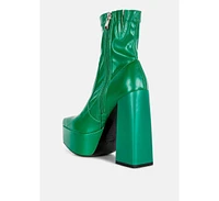 whippers patent pu high platform ankle boots