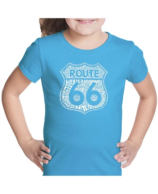 Girl's Word Art T-shirt - Route 66 Life is a Highway