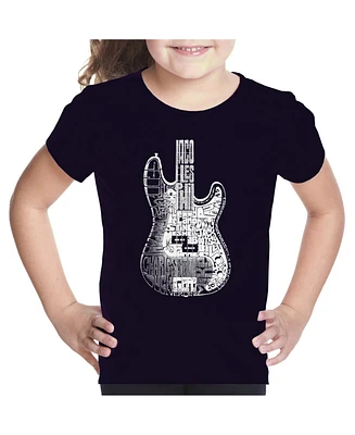 Girl's Word Art T-shirt - Bass Guitar
