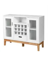 Sugift Wood Wine Storage Cabinet Sideboard Console Buffet Server